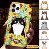 Sunflower Peeking Fluffy Cat Personalized Phone Case