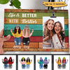 Modern Girls Front View Besties Personalized Picture Frame