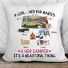 A Camping Girl And Her Fur Babies Personalized Pillow (Insert Included)