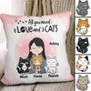 All You Need Is Love And Cats Chibi Girl Personalized Pillow