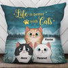 Better With Cute Cats Personalized Pillow (Insert Included)