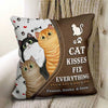 Cat Kisses Fix Everything Personalized Pillow (Insert Included)