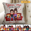 Couple Sitting With Dogs Gift For Him For Her Personalized Pillow (Insert Included)