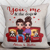 Couple Sitting With Dogs Gift For Him For Her Personalized Pillow (Insert Included)