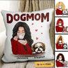 Dog Mom Red Patterned Personalized Pillow (Insert Included)