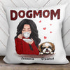 Dog Mom Red Patterned Personalized Pillow (Insert Included)