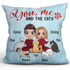 Doll Couple And Cats Personalized Pillow (Insert Included)