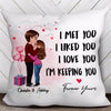 Doll Couple Kissing Gift For Him For Her Personalized Pillow