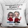 Doll Couple Sitting Annoying Each Other Gift Personalized Pillow (Insert Included)