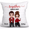 Doll Couple Standing Together Since Personalized Pillow (Insert Included)