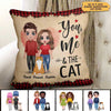 Doll Couple Standing You & Me & Cats Personalized Pillow (Insert Included)