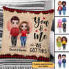 Doll Couple Standing You & Me Gift Personalized Pillow (Insert Included)