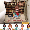 Doll Girl Books And Sleeping Cats Personalized Pillow (Insert Included)