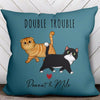 Double Trouble Fluffy Walking Cat Personalized Pillow (Insert Included)