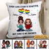 Every Love Story Is Beautiful LGBT Doll Couple Personalized Pillow (Insert Included)