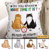 Feed Us O'clock Fluffy Cats Personalized Pillow (Insert Included)