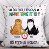 Feed Us O'clock Fluffy Cats Personalized Pillow (Insert Included)