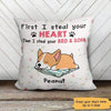 First We Steal Your Heart Personalized Dog Pillow (Insert Included)