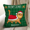 Fluffy Cats Christmas Pattern Personalized Pillow (Insert Included)