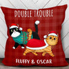 Fluffy Cats Christmas Pattern Personalized Pillow (Insert Included)