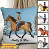 Girl And Her Horse Personalized Pillow (Insert Included)