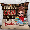 Girl Loves Books Doll Gift For Book Lovers Bookworms Personalized Pillow (Insert Included)
