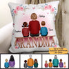 Grandma And Grandkids On Text Persnalized Pillow (Insert Included)