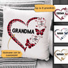 Leopard Checkered Floral Mom Grandma Heart Personalized Pillow (Insert Included)