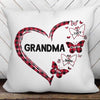 Leopard Checkered Floral Mom Grandma Heart Personalized Pillow (Insert Included)