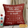 Long Distance Besties Christmas Personalized Pillow (Insert Included)
