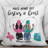 Long Distance Besties Modern Girls Personalized Pillow (Insert Included)