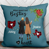 Long Distance Besties Winter Checkered Personalized Pillow (Insert Included)