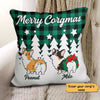 Merry Corgmas Green Plaid Christmas Personalized Pillow (Insert Included)