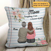 Mom Because Of You Notebook Floral Personalized Pillow (Insert Included)