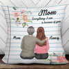 Mom Because Of You Notebook Floral Personalized Pillow (Insert Included)