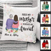 Mother Daughter Flower Personalized Pillow (Insert Included)