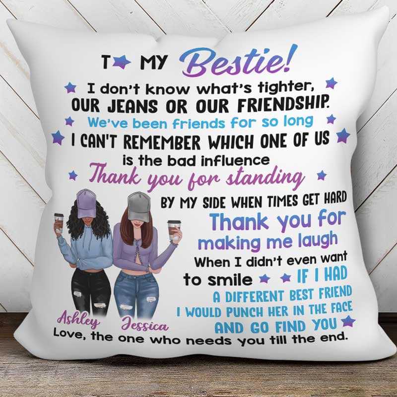 Thank You For The Laughter Friendship - Personalized Pillow (Insert  Included)