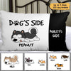 My Side My Dog's Side Black And White Personalized Dog Pillow (Insert Included)