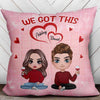 Pink Tone Together Since Doll Couple Sitting Anniversary Gift For Her Gift For Him Personalized Pillow (Insert Included)