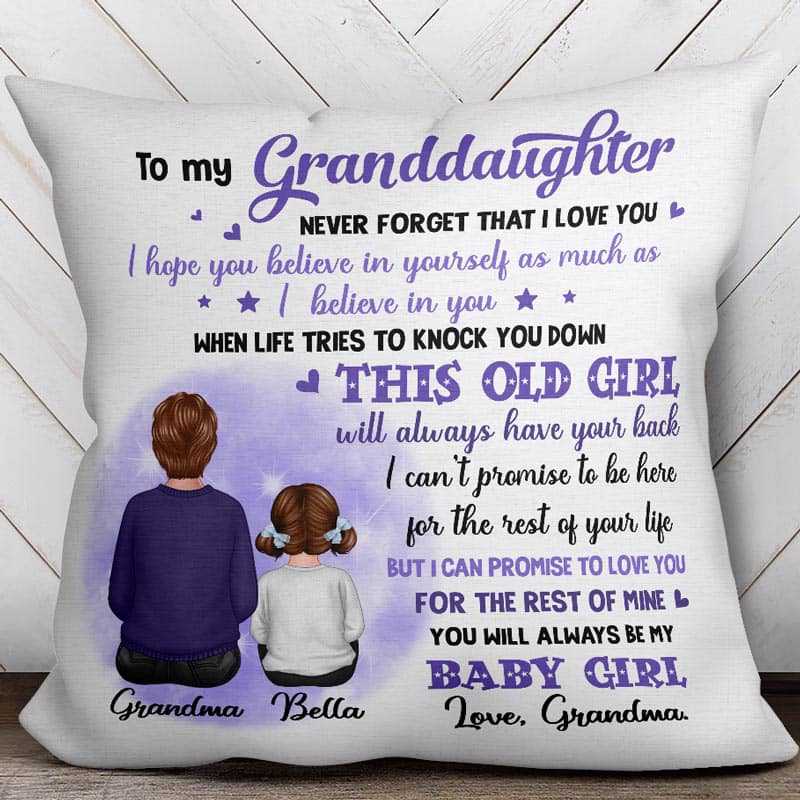 Purple To My Granddaughter Grandson Christmas Gift For Grandchildren Personalized Pillow (Insert Included)