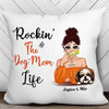 Rockin' Dog Mom Life Cocktail Girl Personalized Pillow