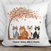 Sitting Cat Cartoon Under Tree Personalized Pillow (Insert Included)