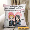 Sitting Next To You Chibi Couple Personalized Pillow (Insert Included)