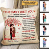 The Day I Met You Kissing Couple Gift Personalized Pillow (Insert Included)