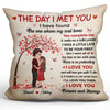 The Day I Met You Kissing Couple Gift Personalized Pillow (Insert Included)