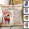 The Day I Met You Walking Doll Couple Valentine Gift Personalized Pillow (Insert Included)