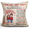 The Day I Met You Walking Doll Couple Valentine Gift Personalized Pillow (Insert Included)