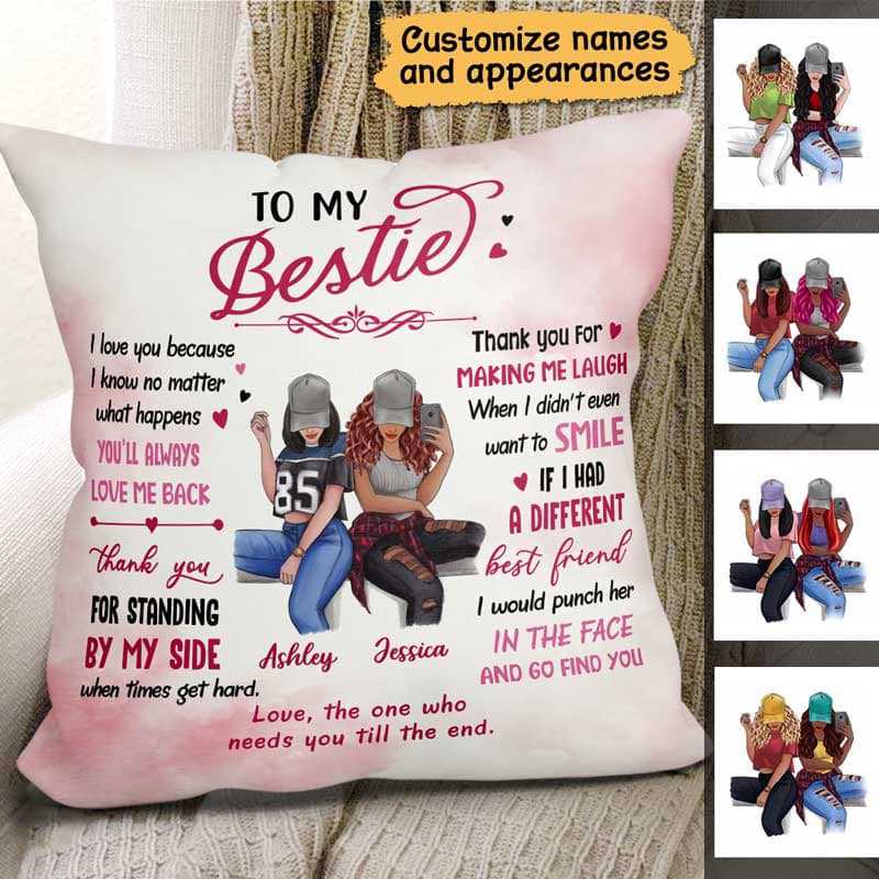 To My Selfie Bestie Personalized Pillow (Insert Included
