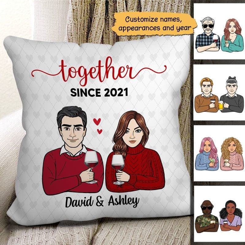 Personalized Pillow - Couple Pillow - Together Since  (11331)