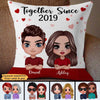 Together Since Doll Couple Flying Heart Gift Anniversary Gift For Her For Him Personalized Pillow (Insert Included)